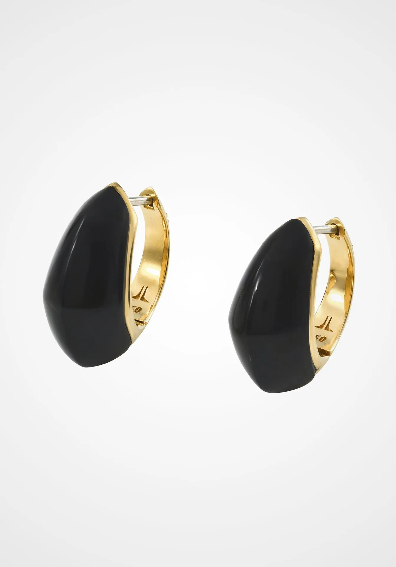 Cobra Bolla, 18K Yellow Gold   Black Jade Earrings