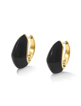 Cobra Bolla, 18K Yellow Gold   Black Jade Earrings