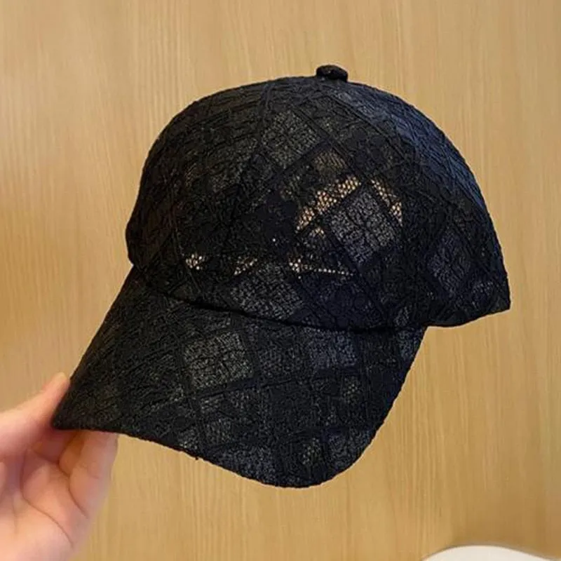 Cotton Baseball Cap For Women Breathable Mesh Girls Snapback Hip Hop Fashion Female Caps Adjustable Brand Summer Lace Hat