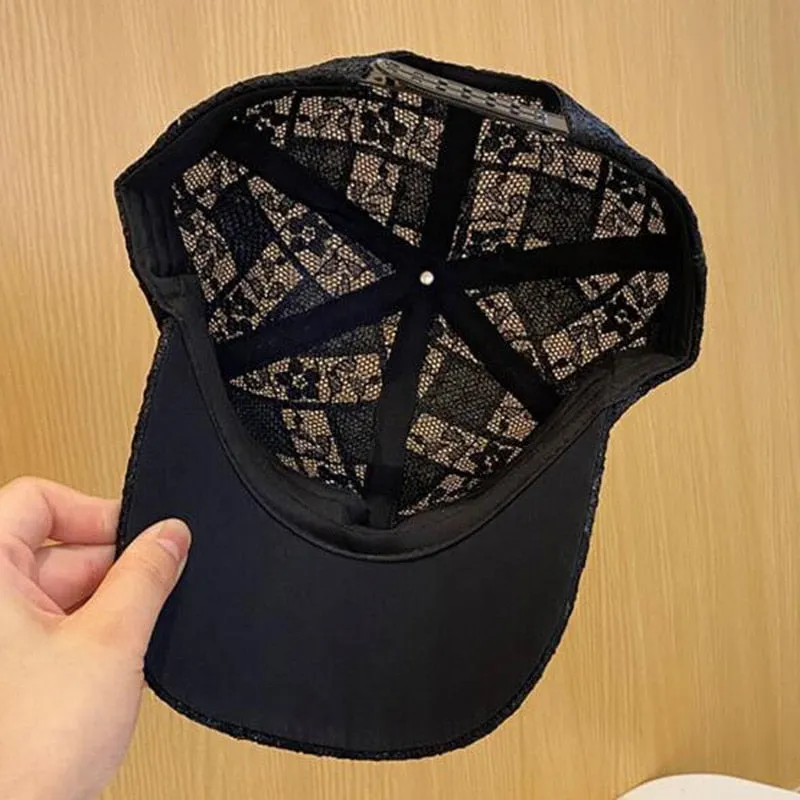 Cotton Baseball Cap For Women Breathable Mesh Girls Snapback Hip Hop Fashion Female Caps Adjustable Brand Summer Lace Hat