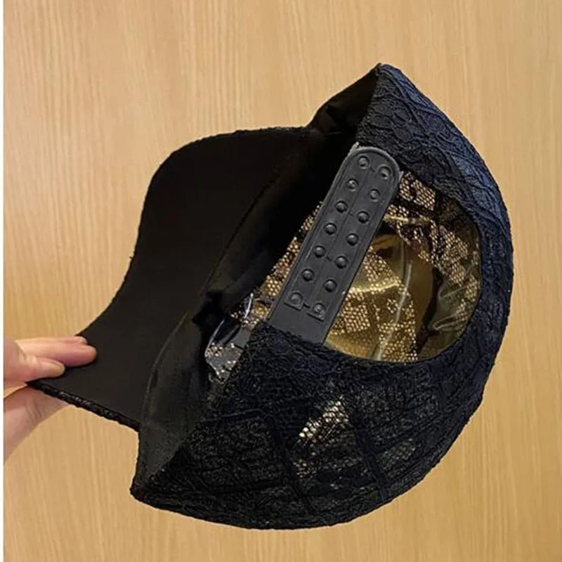 Cotton Baseball Cap For Women Breathable Mesh Girls Snapback Hip Hop Fashion Female Caps Adjustable Brand Summer Lace Hat