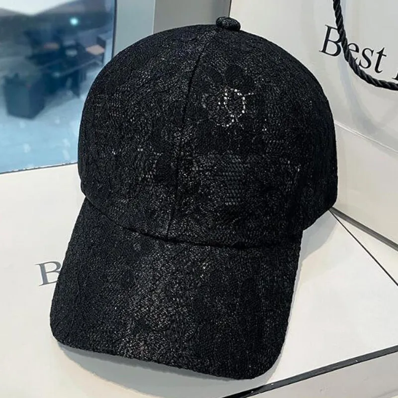 Cotton Baseball Cap For Women Breathable Mesh Girls Snapback Hip Hop Fashion Female Caps Adjustable Brand Summer Lace Hat