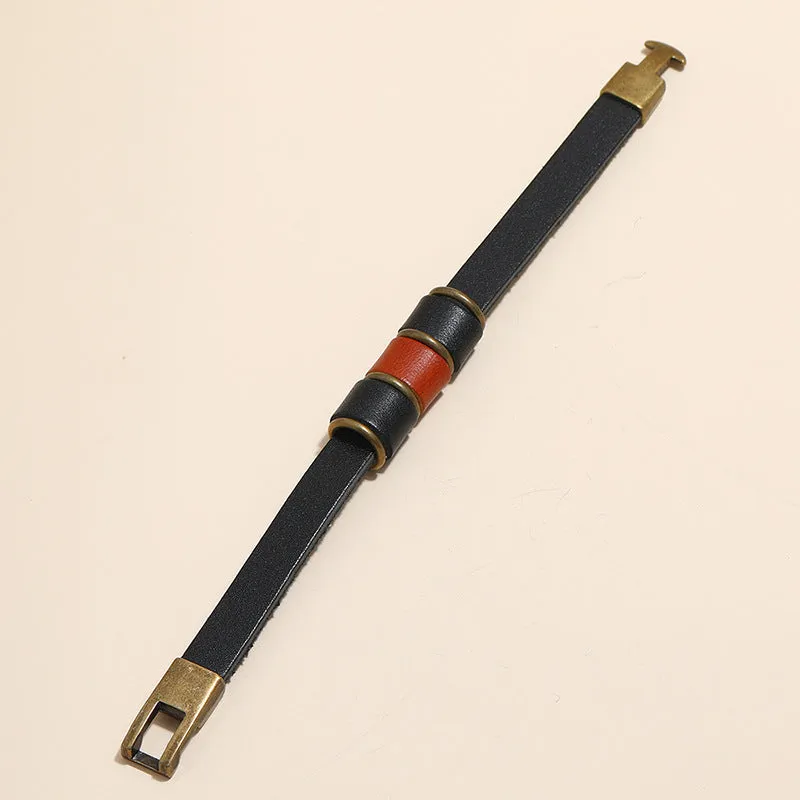 Creative Men's Leather Bracelet Street Hip Hop Fashion Jewelry