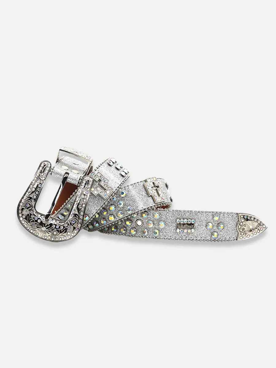 Cross Rhinestone Belt