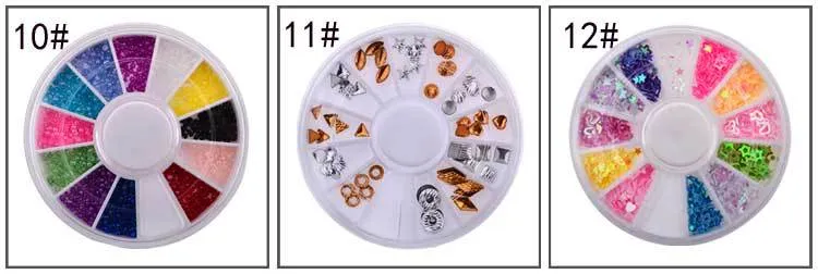 DIY Nail Art Wheel Tips Crystal Glitter Rhinestone 3D Nail Art Decoration Acrylic Diamond Drill