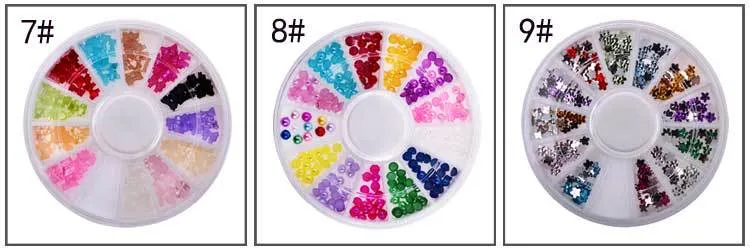 DIY Nail Art Wheel Tips Crystal Glitter Rhinestone 3D Nail Art Decoration Acrylic Diamond Drill