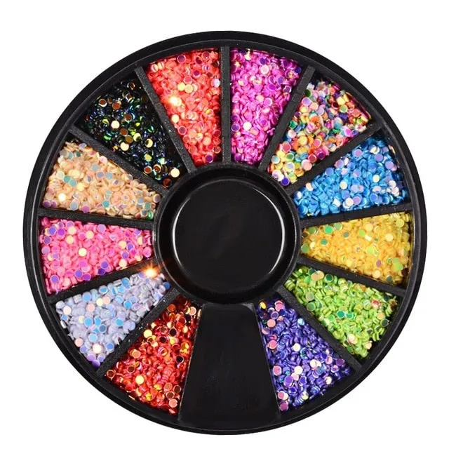 DIY Nail Art Wheel Tips Crystal Glitter Rhinestone 3D Nail Art Decoration Acrylic Diamond Drill