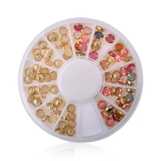 DIY Nail Art Wheel Tips Crystal Glitter Rhinestone 3D Nail Art Decoration Acrylic Diamond Drill