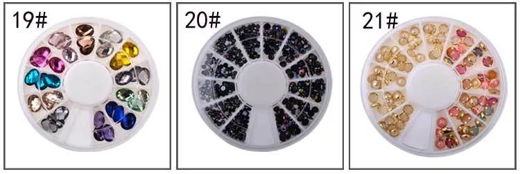 DIY Nail Art Wheel Tips Crystal Glitter Rhinestone 3D Nail Art Decoration Acrylic Diamond Drill