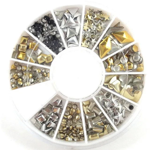 DIY Nail Art Wheel Tips Crystal Glitter Rhinestone 3D Nail Art Decoration Acrylic Diamond Drill