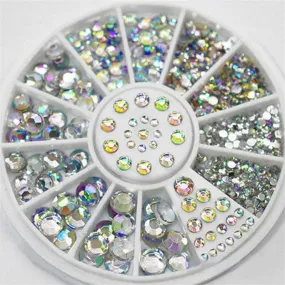 DIY Nail Art Wheel Tips Crystal Glitter Rhinestone 3D Nail Art Decoration Acrylic Diamond Drill