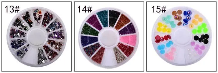DIY Nail Art Wheel Tips Crystal Glitter Rhinestone 3D Nail Art Decoration Acrylic Diamond Drill