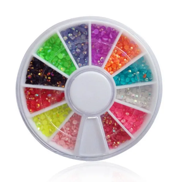 DIY Nail Art Wheel Tips Crystal Glitter Rhinestone 3D Nail Art Decoration Acrylic Diamond Drill