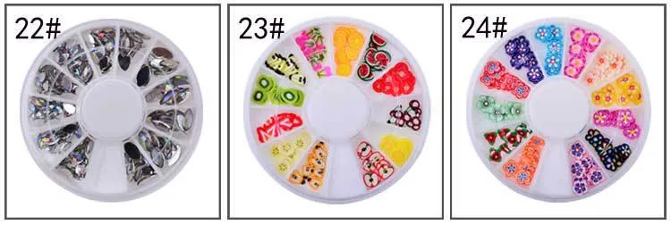 DIY Nail Art Wheel Tips Crystal Glitter Rhinestone 3D Nail Art Decoration Acrylic Diamond Drill