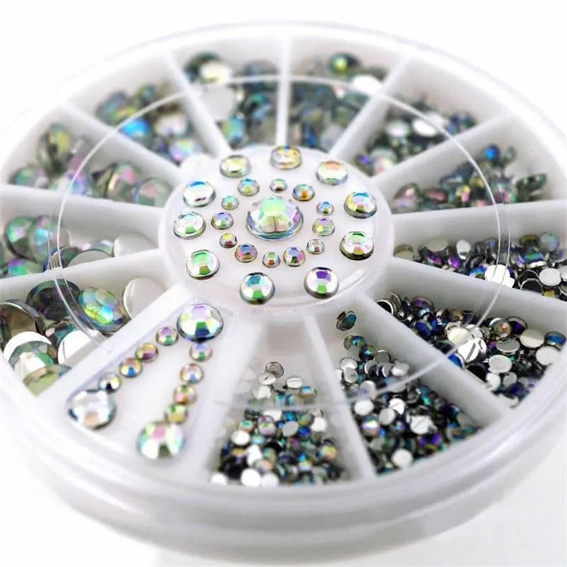 DIY Nail Art Wheel Tips Crystal Glitter Rhinestone 3D Nail Art Decoration Acrylic Diamond Drill