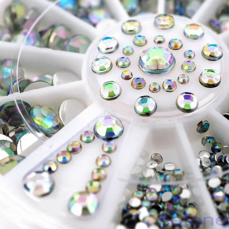 DIY Nail Art Wheel Tips Crystal Glitter Rhinestone 3D Nail Art Decoration Acrylic Diamond Drill
