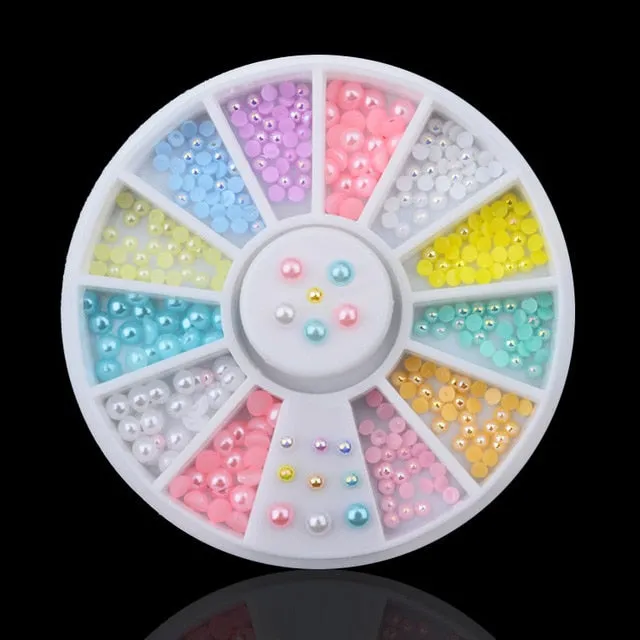 DIY Nail Art Wheel Tips Crystal Glitter Rhinestone 3D Nail Art Decoration Acrylic Diamond Drill