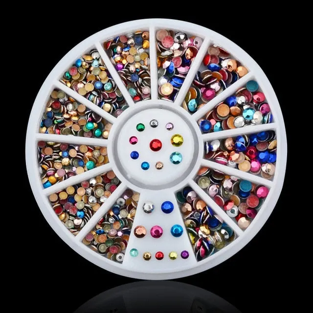 DIY Nail Art Wheel Tips Crystal Glitter Rhinestone 3D Nail Art Decoration Acrylic Diamond Drill