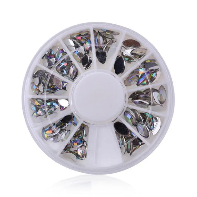 DIY Nail Art Wheel Tips Crystal Glitter Rhinestone 3D Nail Art Decoration Acrylic Diamond Drill