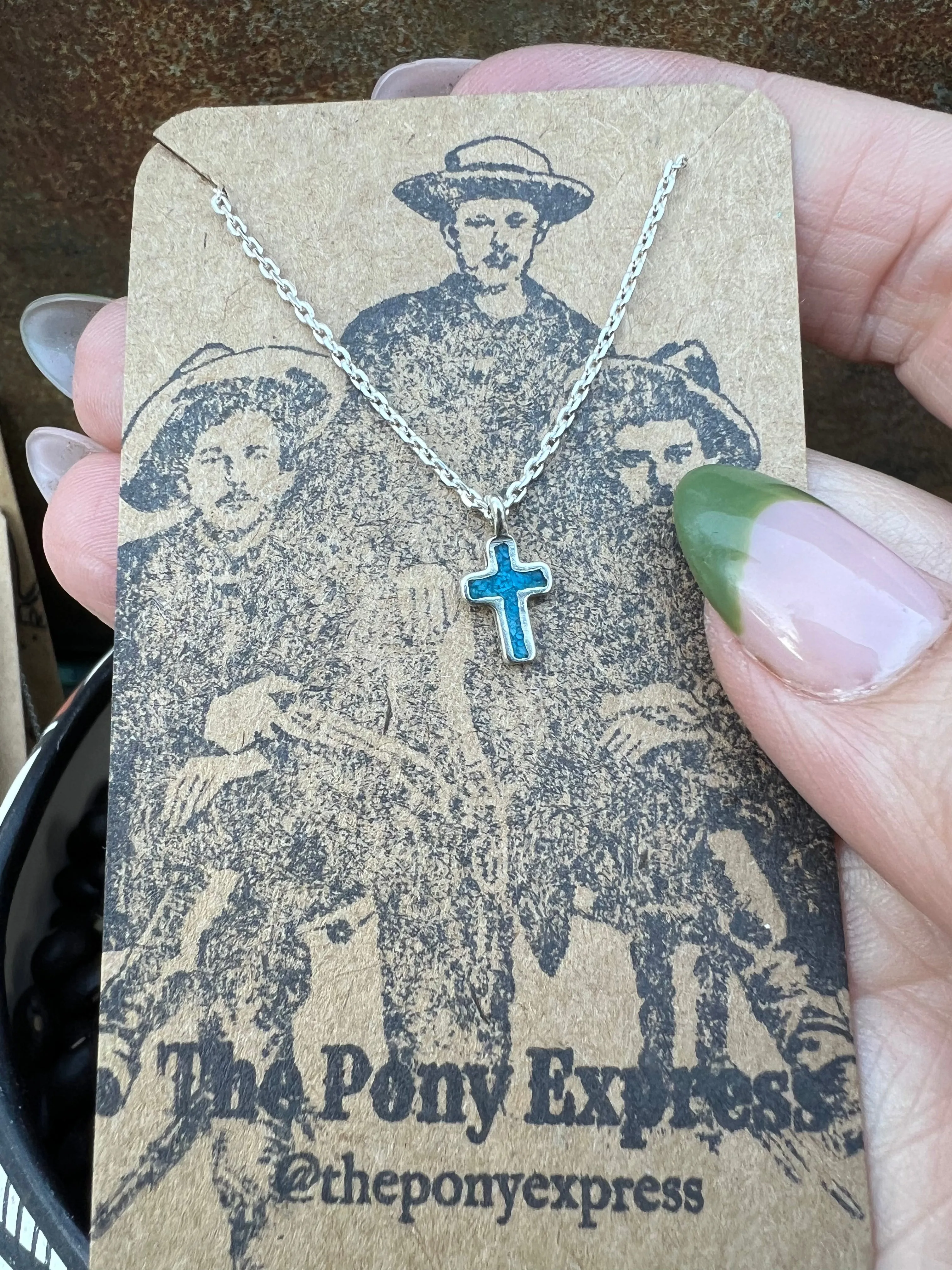 DOOR BUSTER Turquoise Inlay Charm Necklace