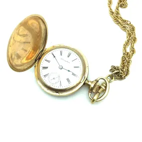Dueber Gold Pocket Watch With Chain