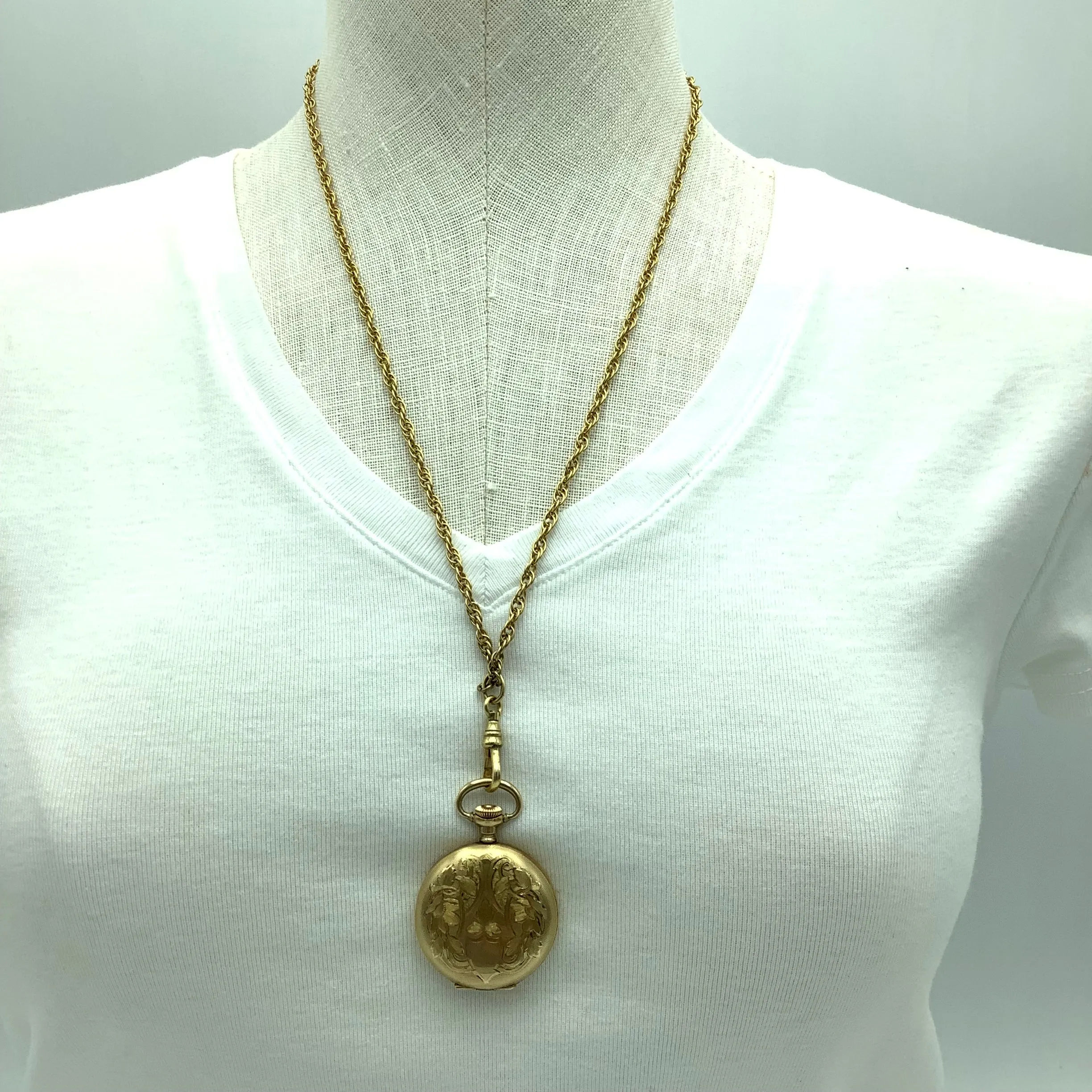 Dueber Gold Pocket Watch With Chain