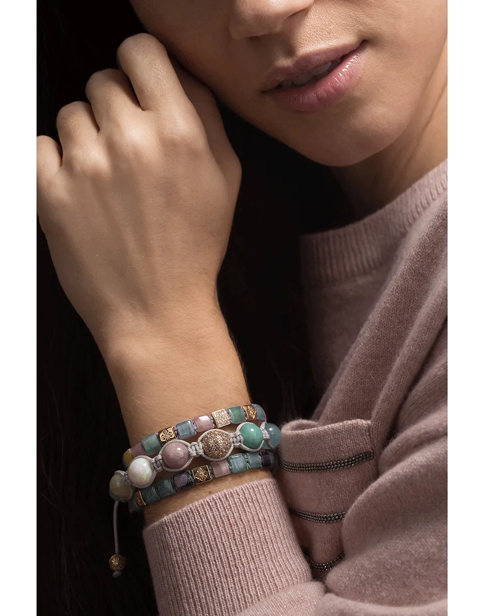 Emerald, Aquamarine, Opal Bead Bracelet