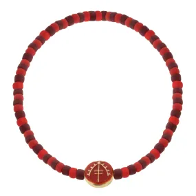 Enameled Moor Small Disk on Glass Beaded Bracelet