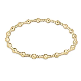 eNewton Design Classic Sincerity Pattern 4mm Bead Bracelet - Gold
