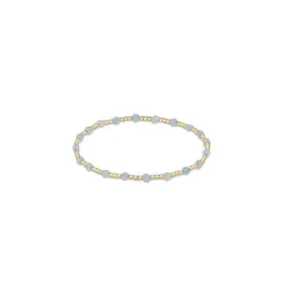 Enewton Gemstone Gold Sincerity Pattern 3mm Bead Bracelet in Aquamarine