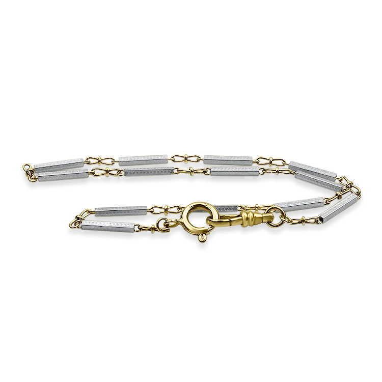 Estate 14k Yellow & White Gold 13" Watch Chain