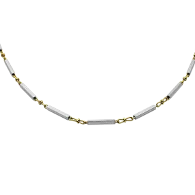 Estate 14k Yellow & White Gold 13" Watch Chain