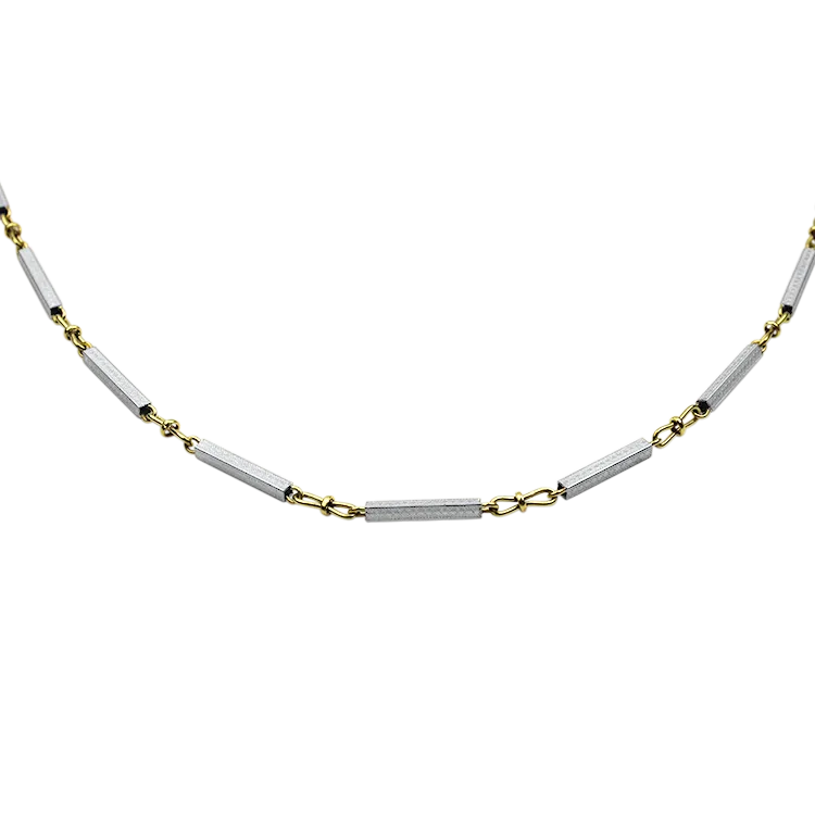 Estate 14k Yellow & White Gold 13" Watch Chain