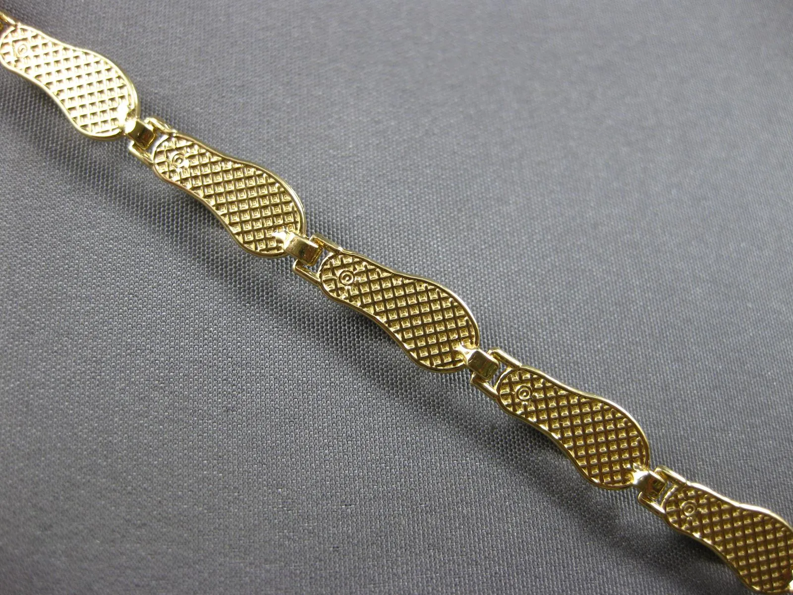 ESTATE MULTI COLOR ENAMEL 14K YELLOW GOLD 3D CLASSIC SLIPPER FUN BRACELET #27917