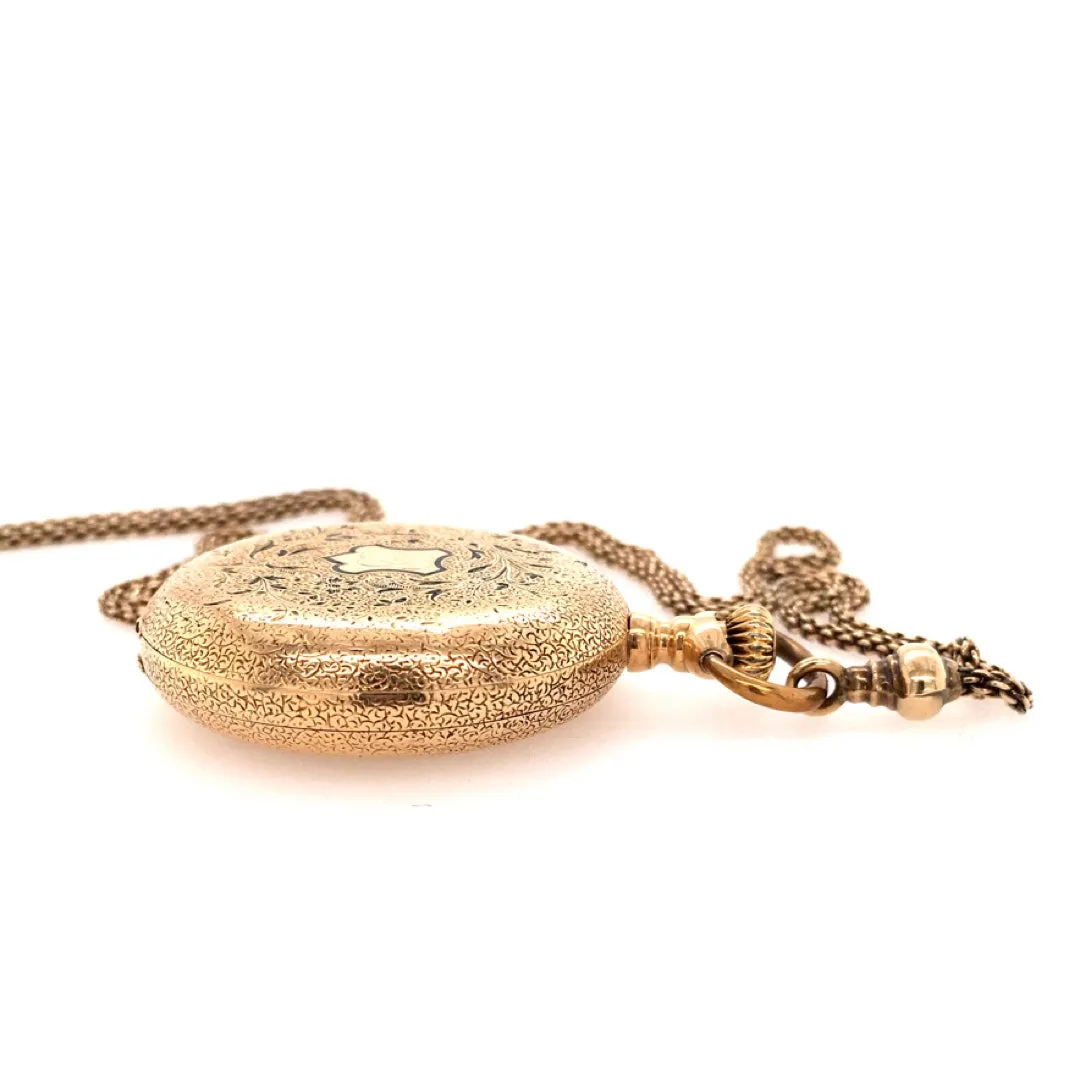 Estate Yellow Gold  Agassiz Pocket Watch w/ Chain