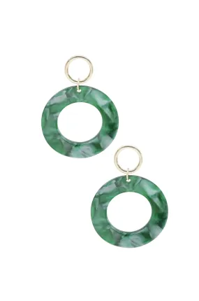 Ettika Green Resin Hoops in Gold