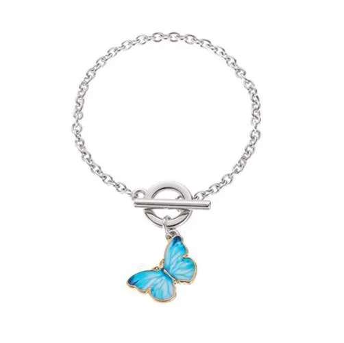 European And American Popular Blue Butterfly Ot Buckle Bracelet