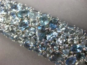 EXTRA LARGE 70.37CT AAA AQUAMARINE 18KT WHITE GOLD MULTI SHAPE CLUSTER BRACELET