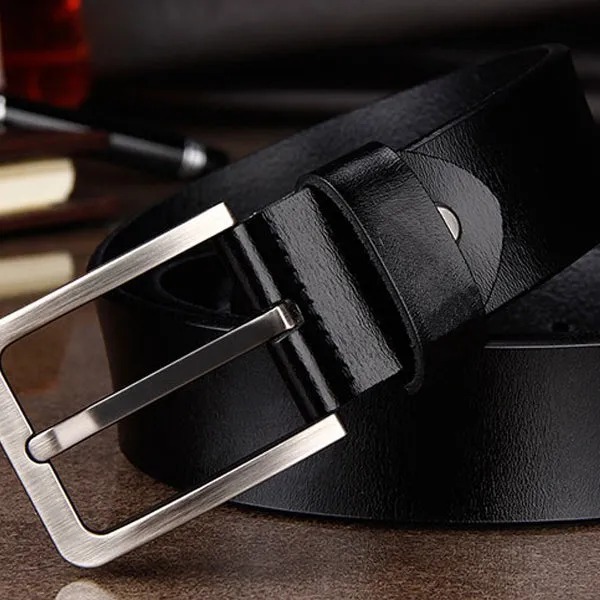 Fashion Black Genuine Leather Belt 時尚黑色牛皮皮帶 KCBELT1040