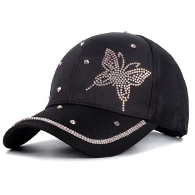 Fashion Women's Hat Butterfly Star Diamond Baseball Cap Female Outdoor Adjustable Streetwear Cap