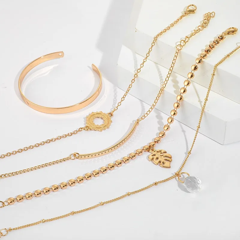 Five - piece bracelet set with diamond