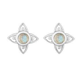 FLEUR - Sterling Silver & Labradorite Studs
