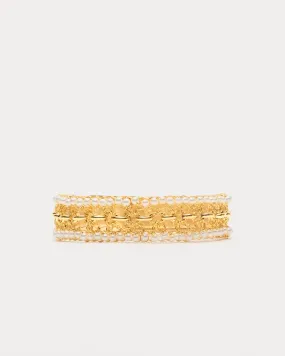 Flux Bracelet Pearl Gold