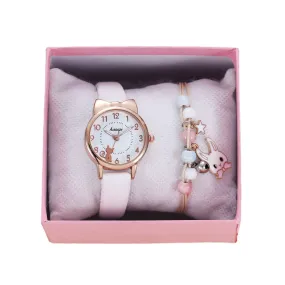 Fresh Student Girl‘s Heart Animal Dial Belt Quartz Watch Rabbit Bracelet