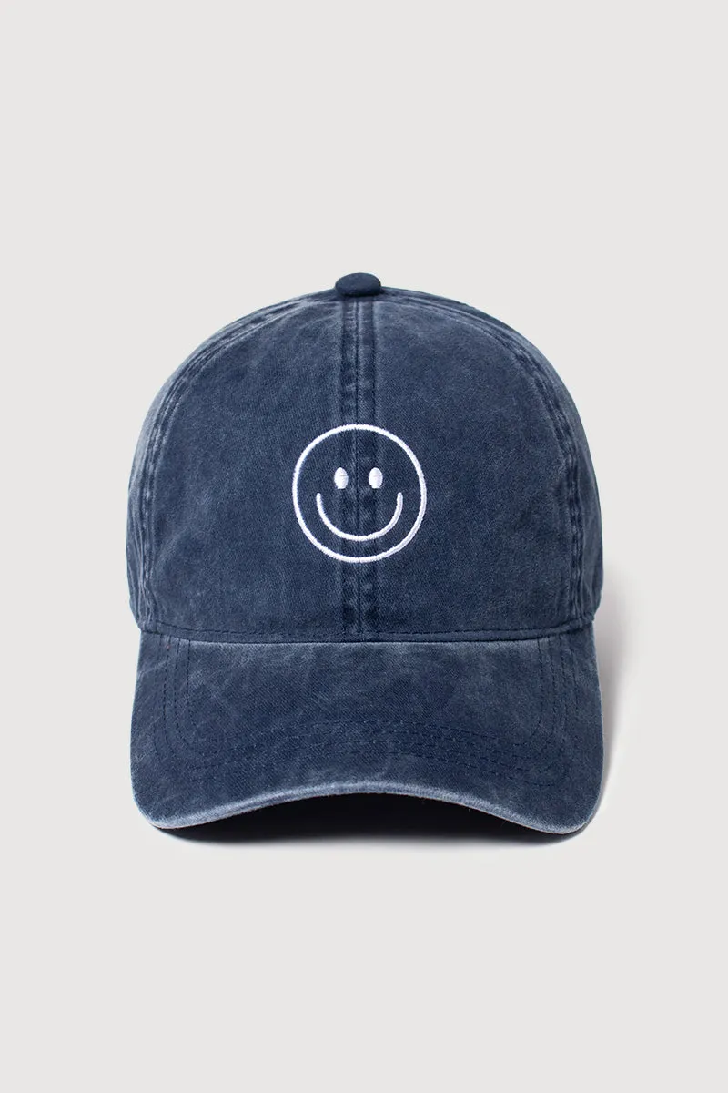 FWCAP1619 - Smiley outline embroidered baseball cap
