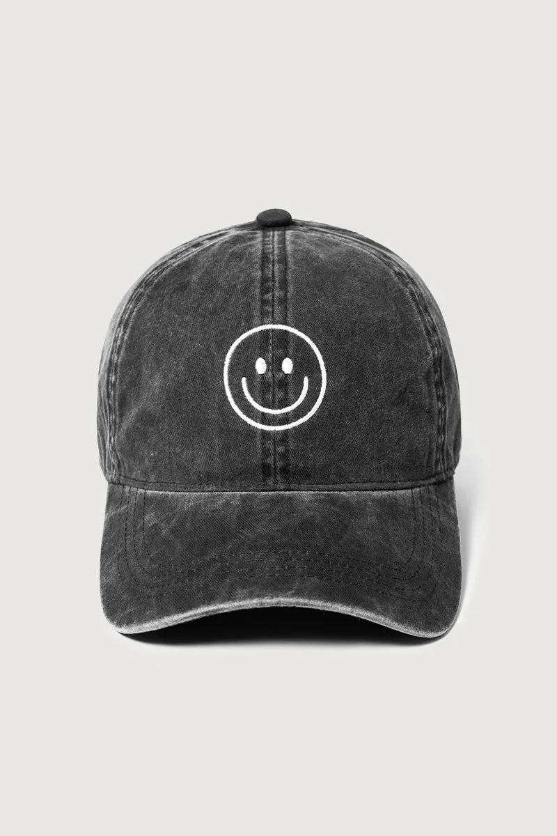 FWCAP1619 - Smiley outline embroidered baseball cap