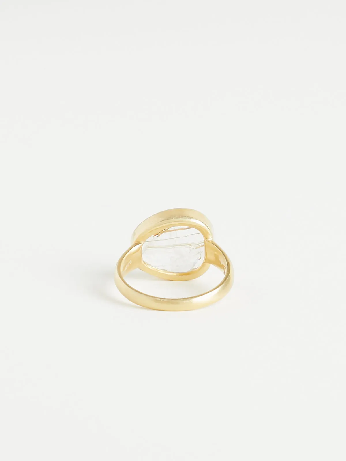 Galaxy Greek Ring in 18k Yellow Gold with Rutilated Quartz