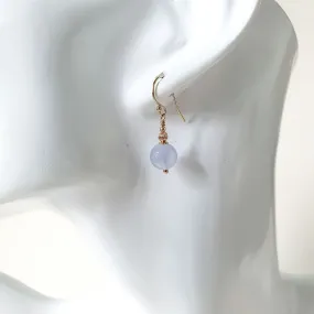 Genevieve Earrings / Chalcedony 8mm