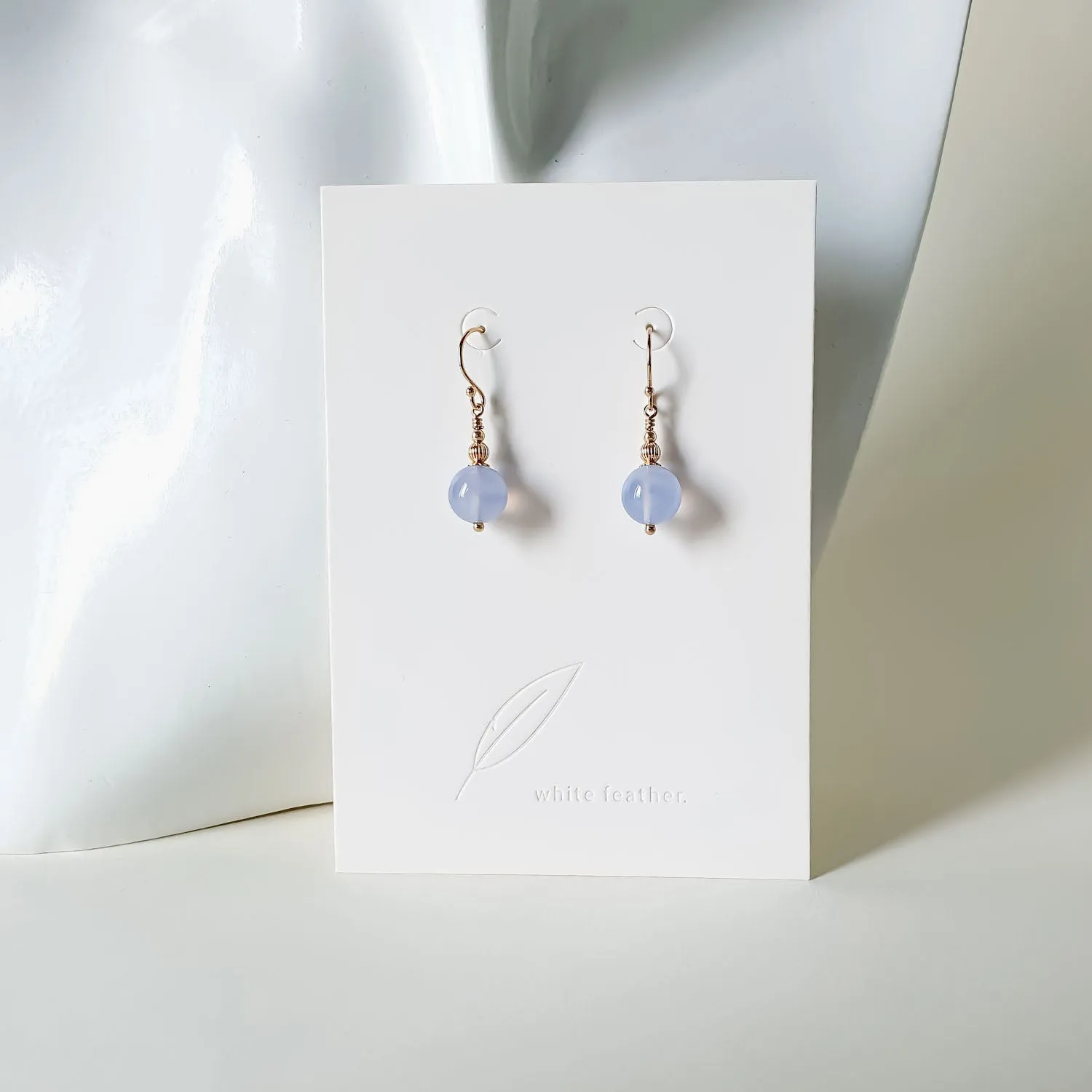 Genevieve Earrings / Chalcedony 8mm