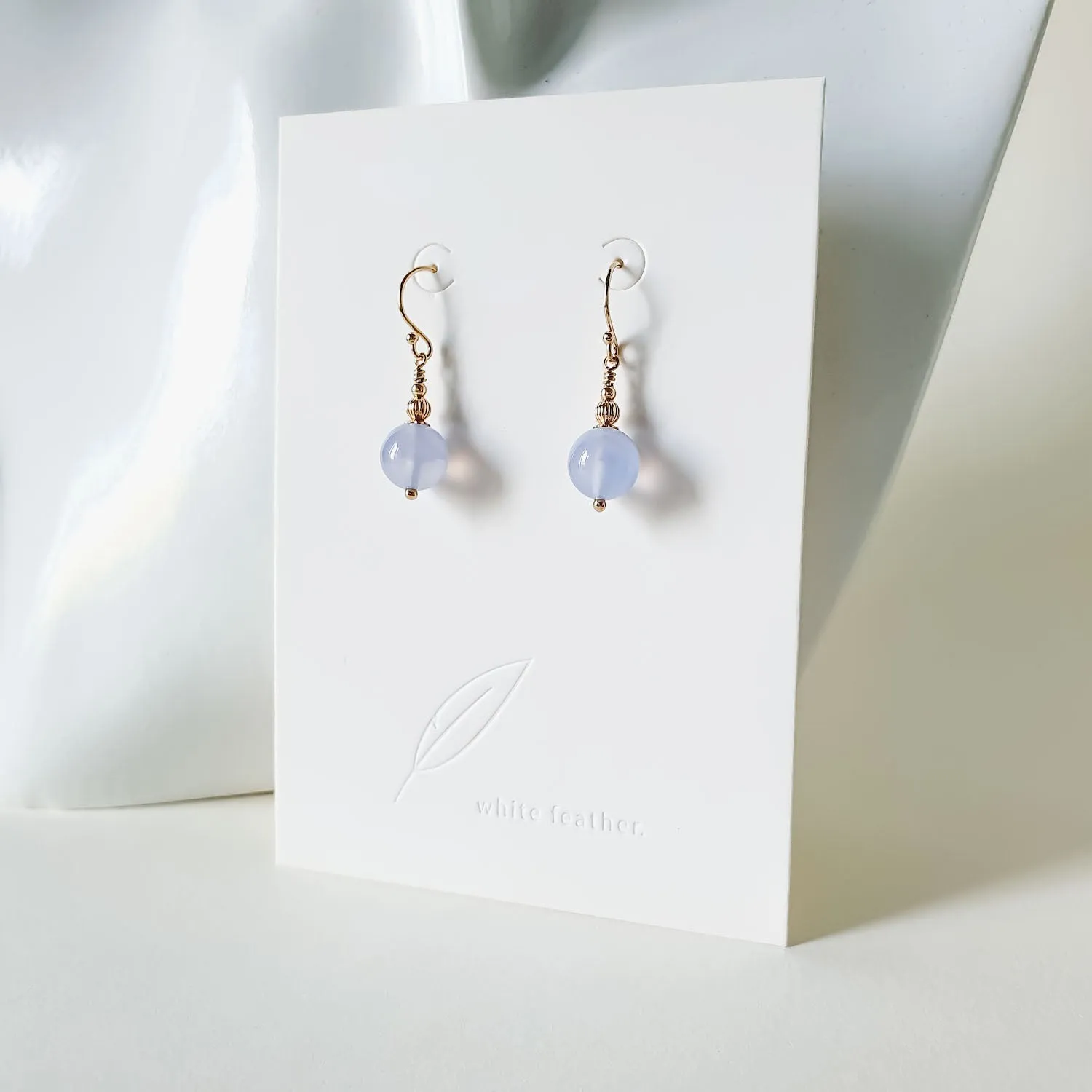 Genevieve Earrings / Chalcedony 8mm